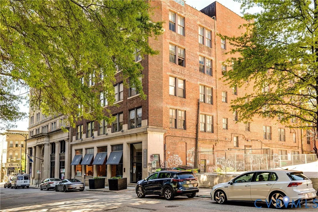 6 North 6th Street, exterior showing the 1914 brick masonry and 'Printers Publishers' historic ghost sign